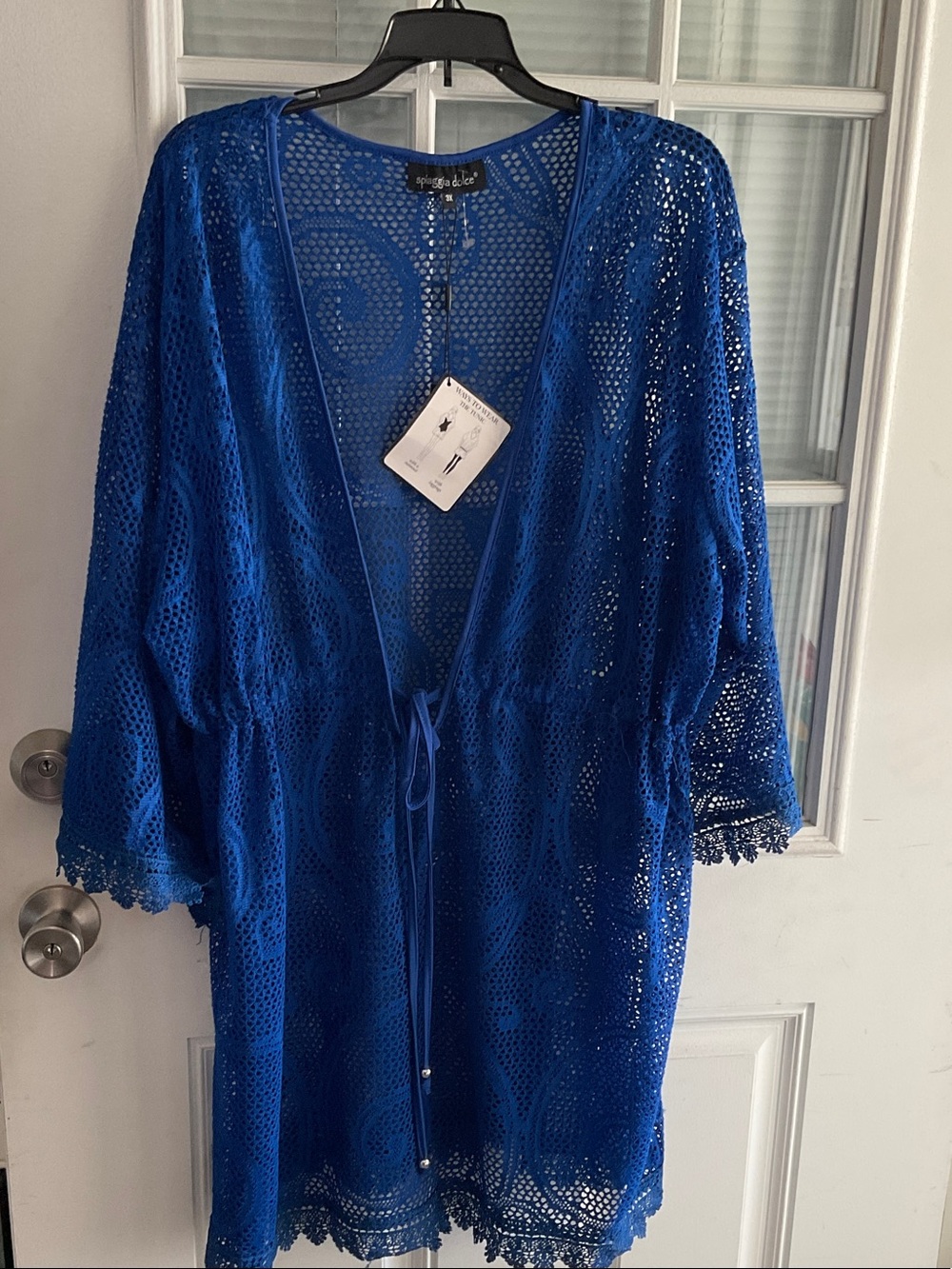 Spiegel de Luce Royal Blue Crochet Swim Coverup